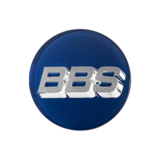 BBS 3D Nabendeckel Blau mit Logo silber/chrome Set (4 Stück)