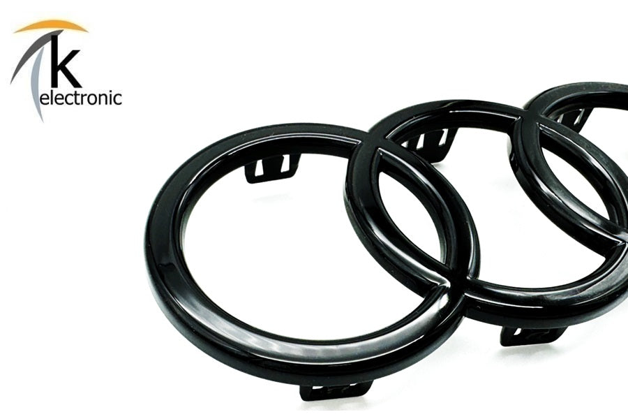 AUDI A3 8Y Ringe Emblem schwarz glänzend vorne für Kühlergrill Facelift ab 2025