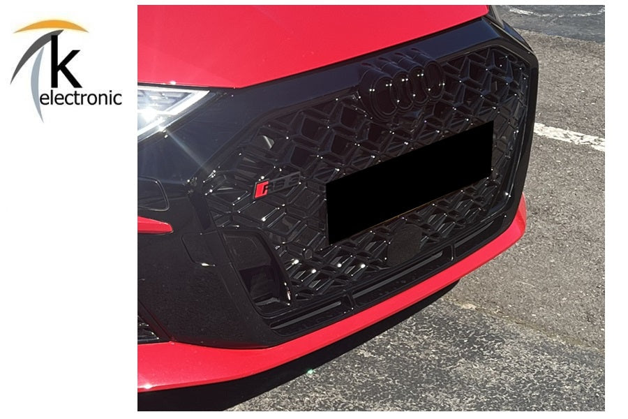 AUDI A3 8Y Ringe Emblem schwarz glänzend vorne für Kühlergrill Facelift ab 2025