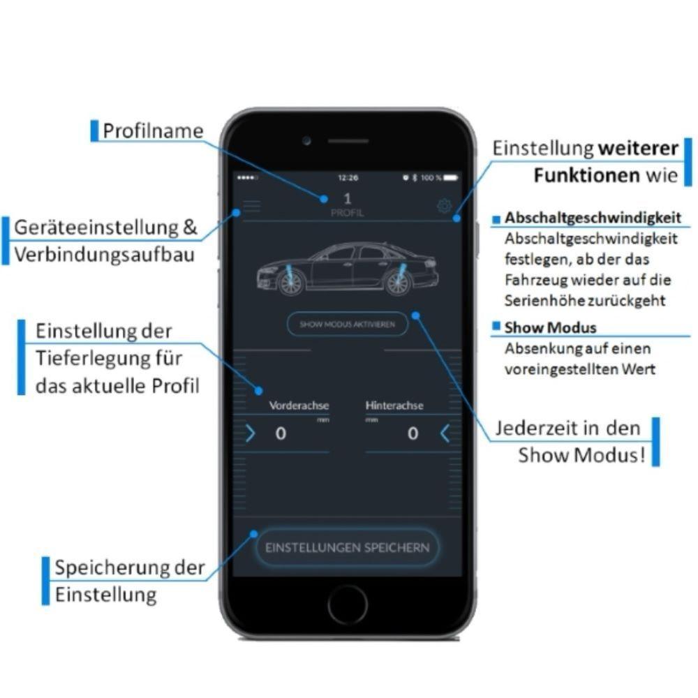 Tieferlegungsmodul für Mercedes E53 AMG W214 Airmatic APP Steuerung