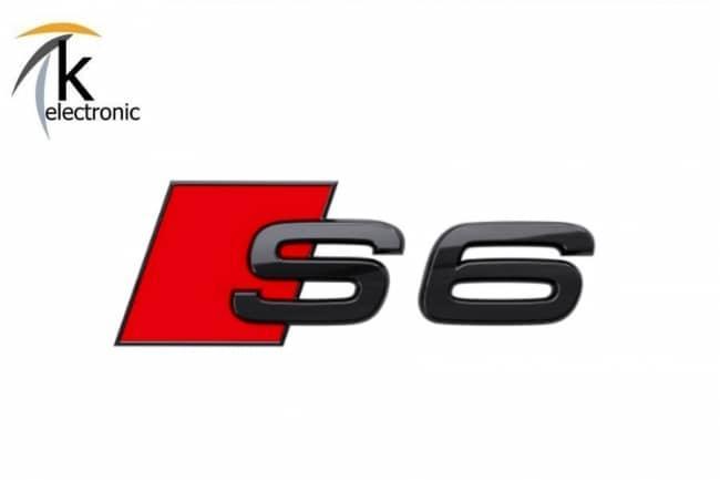 Audi S6 4A C8 Schriftzug schwarz rote Raute hinten