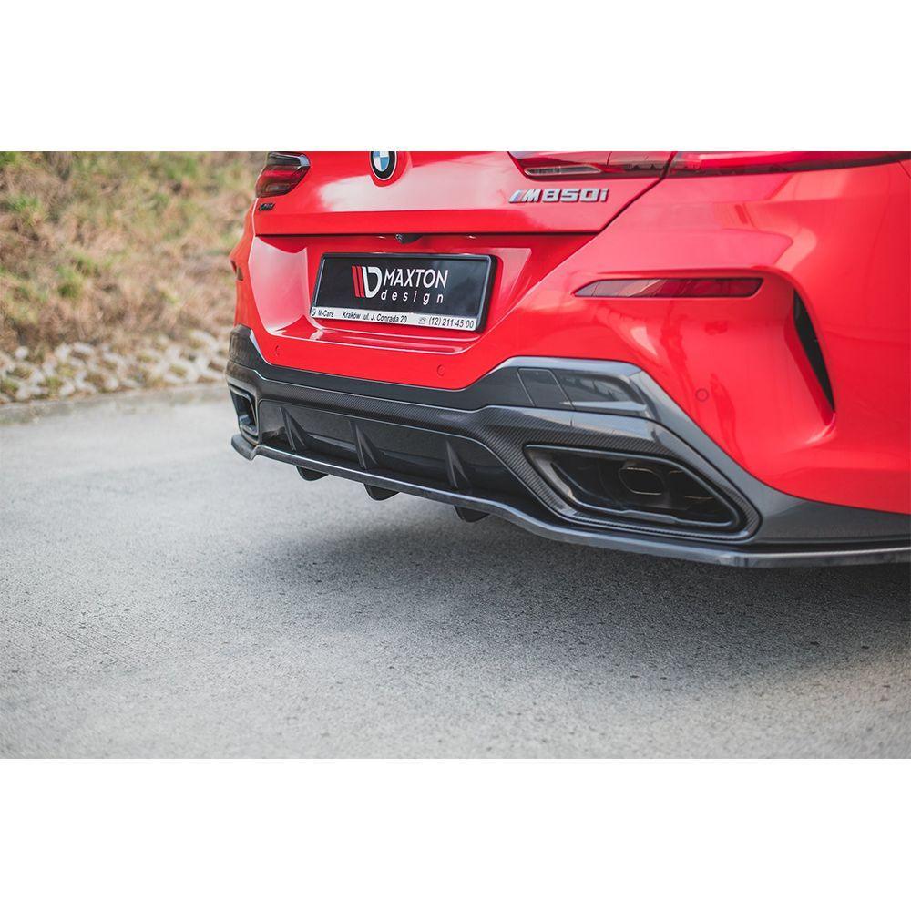 Maxton Design diffusorforlænger bagtil med lodret stang til BMW 8 Coupe G15 M-pakke