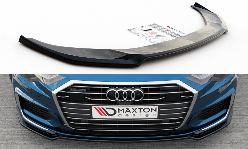 Front Splitter / Cup Schwert / Frontansatz V.1 für Audi A6 C8 S-Line von Maxton Design