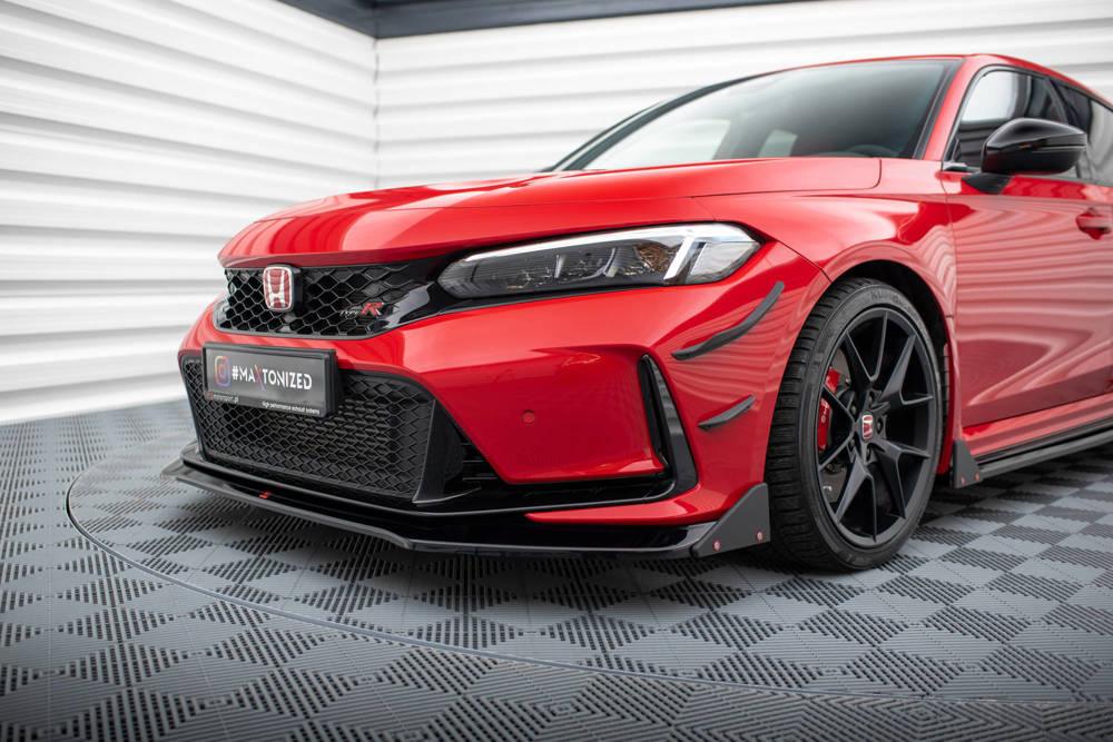 Front Lippe / Front Splitter / Frontansatz mit Flaps für Honda Civic X Sport von Maxton Design