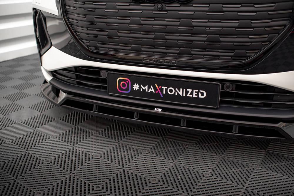 Front Lippe / Front Splitter / Frontansatz V.2 für Audi Q4 E-Tron Sportback von Maxton Design