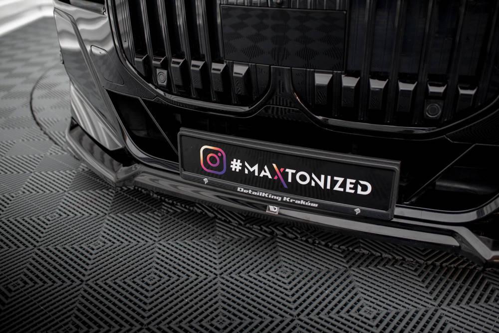 Front Lippe / Front Splitter / Frontansatz V.3 für BMW 7 G70 M-Paket / M760e von Maxton Design