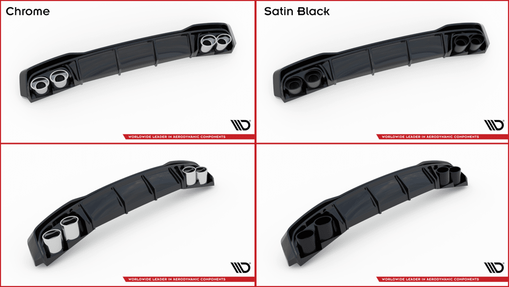 Heck Diffusor mit Endrohrblenden für Audi A6 C8 S Line von Maxton Design