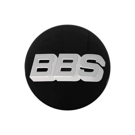 BBS Standard Nabendeckel Schwarz mit 2D Logo Silber Set (4 Stück)