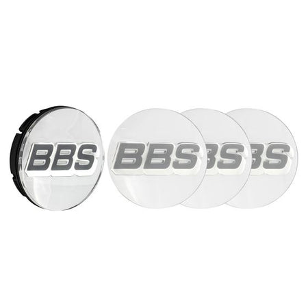 BBS 3D Rotation Hub Cap Chrome with Logo Grey/White Set (4 pieces)