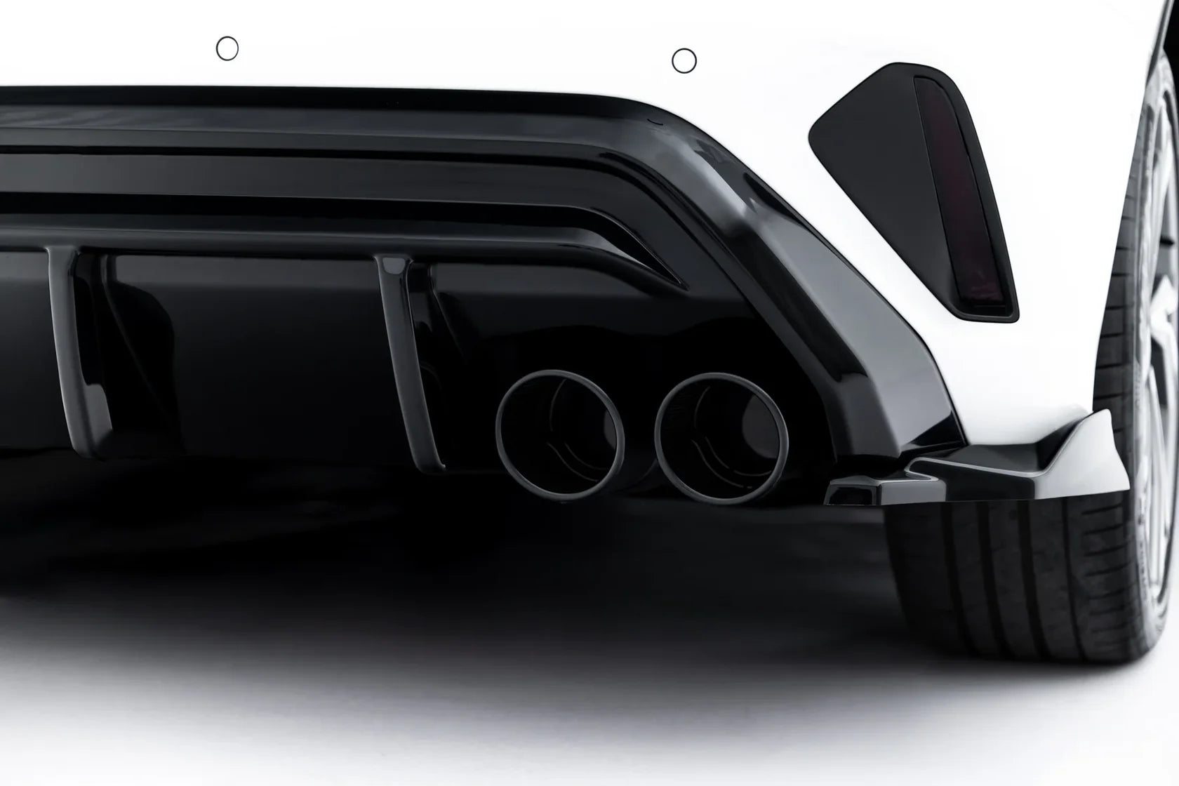 Heckdiffusor mit Endrohrblenden für Audi A3 S-Line Sportback 8Y Facelift von Maxton Design