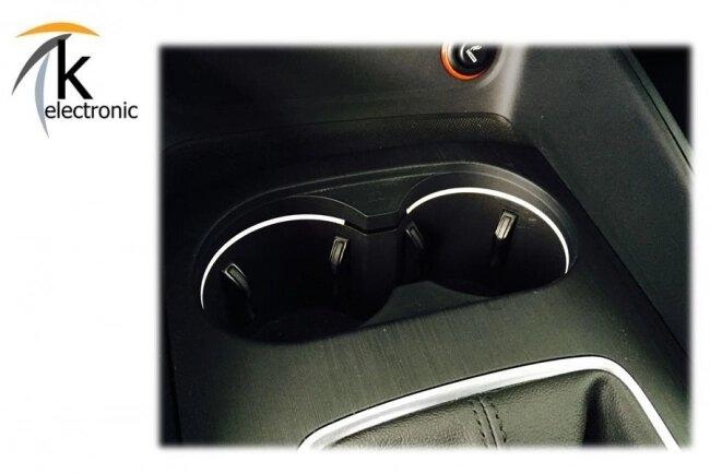 Audi A3 8V Cupholder ROT beleuchtet Adapter Umrüstpaket