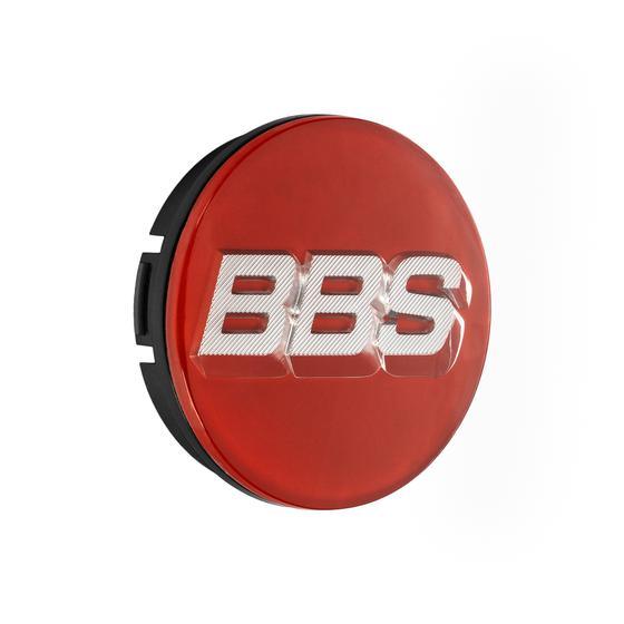 BBS 3D Nabendeckel Rot mit Logo Silber/Chrome Set (4 Stück)