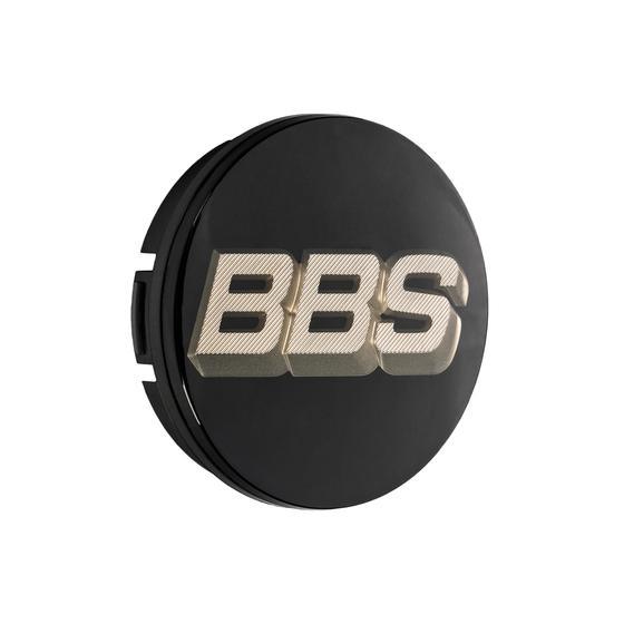 BBS 3D Nabendeckel schwarz mit Logo Weissgold (Set 4 Stk)