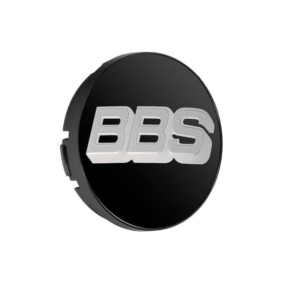 BBS Standard Nabendeckel Schwarz mit 2D Logo Silber Set (4 Stück)
