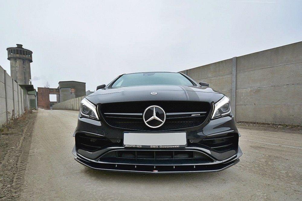 Främre läpp / främre splitter / front approach V.1 för Mercedes CLA A45 AMG C117 Facelift från Maxton Design