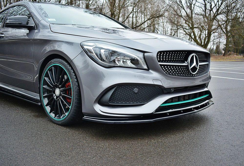 Främre läpp / främre splitter / front approach V.1 för Mercedes CLA C117 AMG-LINE Facelift från Maxton Design