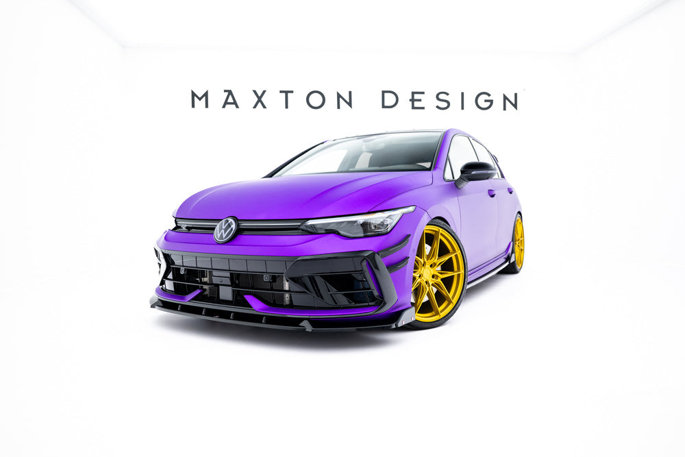 Frontlippe / Frontsplitter / Frontansatz V.3 mit Flap für VW Golf R Mk8 Facelift von Maxton Design