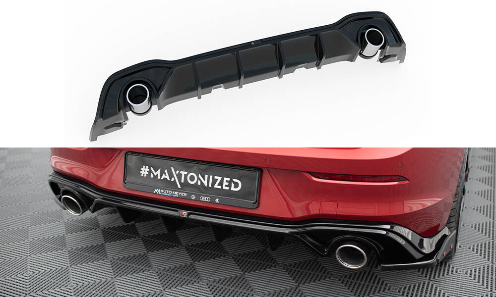 Heckdiffusor mit Endrohrblenden für Golf GTE / R-Line Mk8 / Mk8 Facelift von Maxton Design