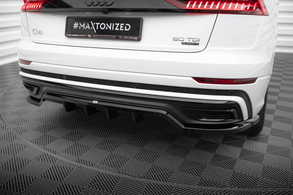 Labio Delantero Divisor S Line Brillante Negro Para Audi Q8 2018 En Adelante - Kit Carrocería Deportiva
