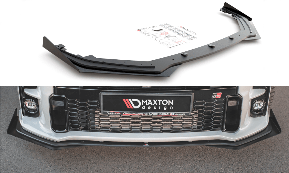 Front Lippe / Front Splitter / Frontansatz Street Pro mit Flaps für Toyota GR Yaris MK4 von Maxton Design