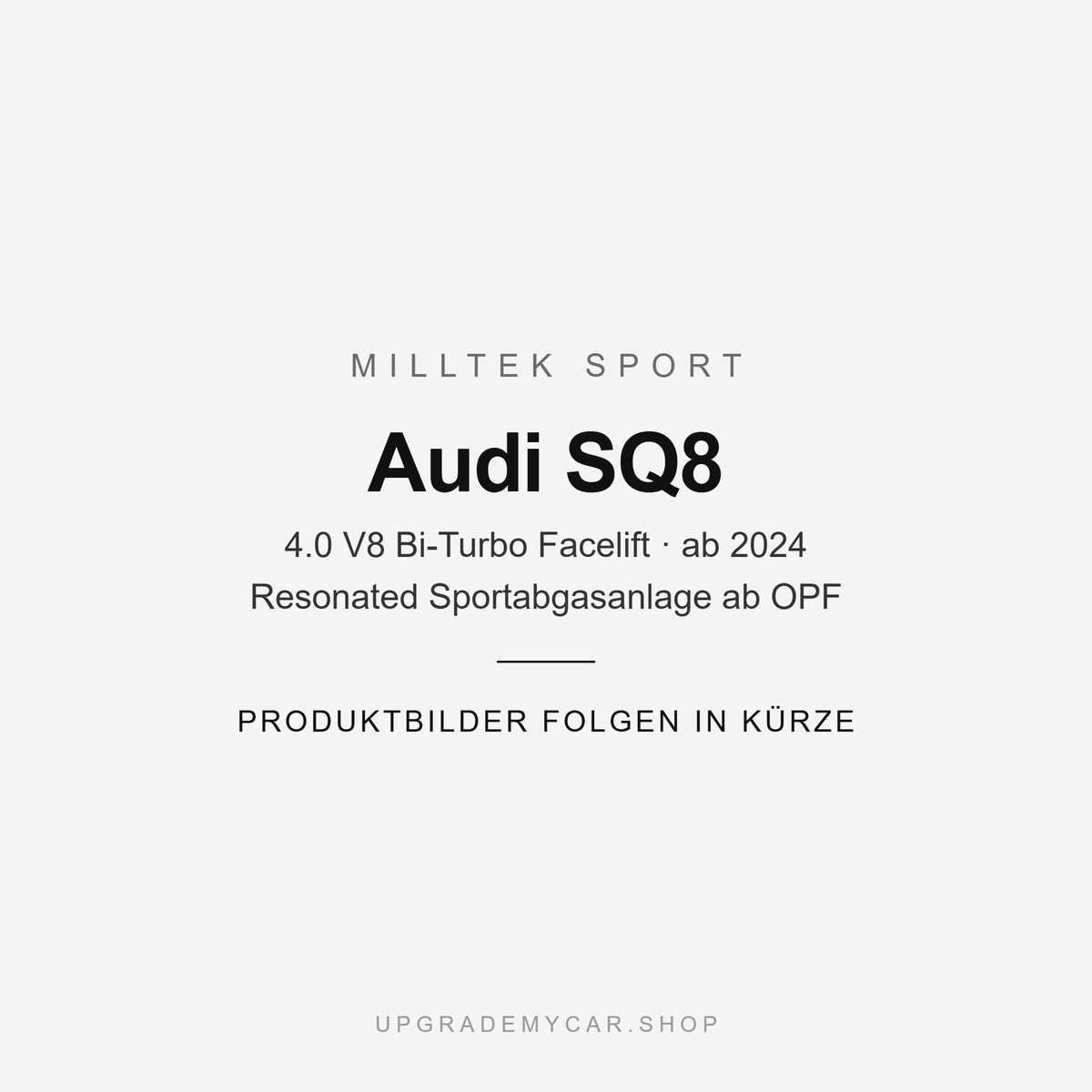 Milltek Resonated Sportabgasanlage für Audi SQ8 4.0 V8 Facelift ab 2024 – Produktbilder folgen