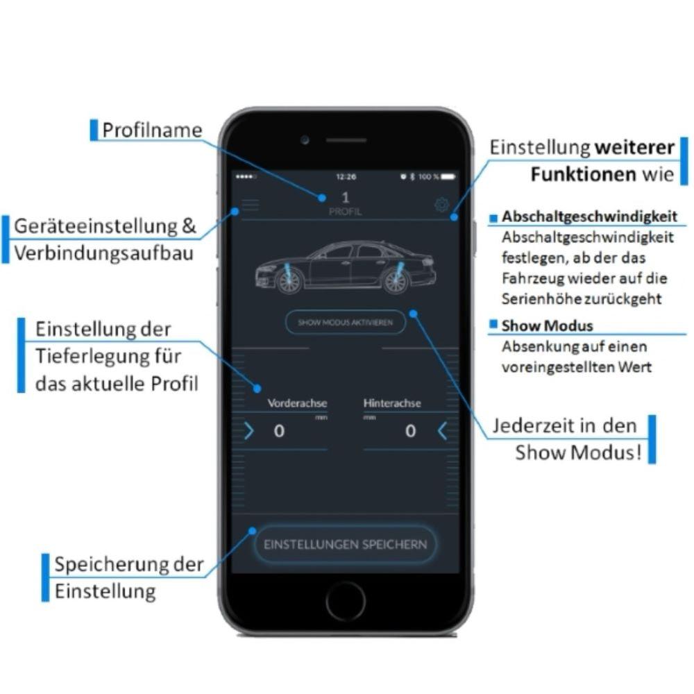 Tieferlegungsmodul für Audi e-tron GT mit APP-Steuerung
