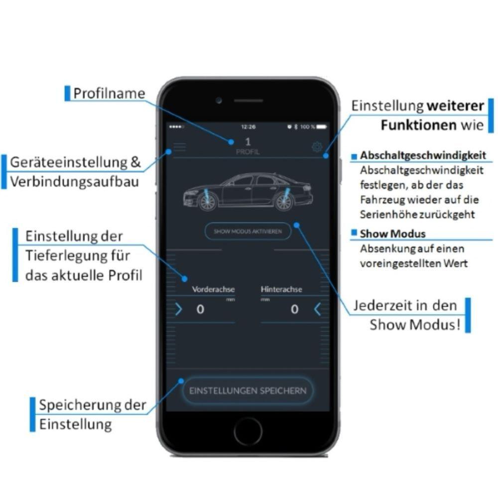 Tieferlegungsmodul für Audi S6 C8 mit App Steuerung